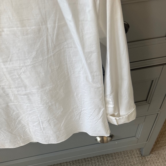 Zara White Ruffled Front Button Blouse - Picture 5 of 5